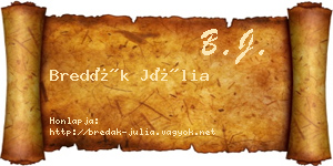 Bredák Júlia névjegykártya